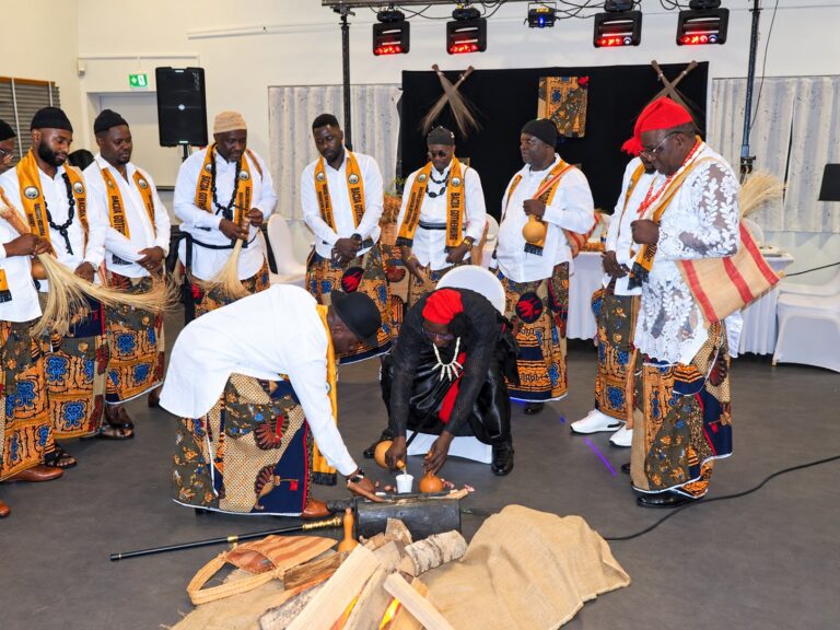 Participants gathered for traditional rites at the launch ceremony