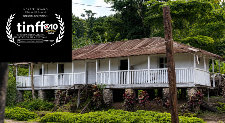 Wooden house surrounded by rainforest